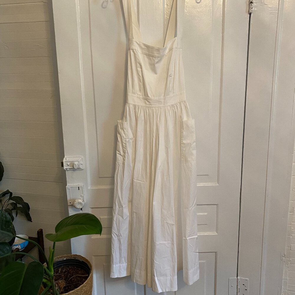 J. Crew White Cotton Apron Dress